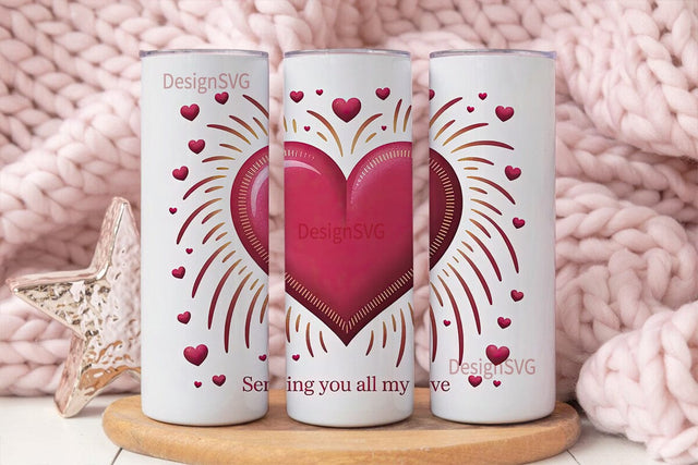Sparkling Heart 20oz Tumbler Wrap Sublimation DesignSVG 
