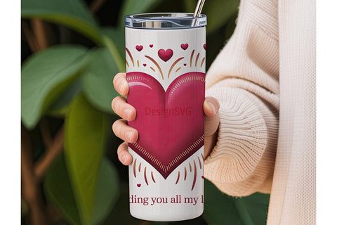 Sparkling Heart 20oz Tumbler Wrap Sublimation DesignSVG 
