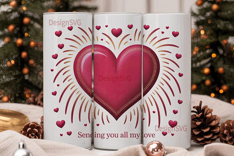 Sparkling Heart 20oz Tumbler Wrap Sublimation DesignSVG 