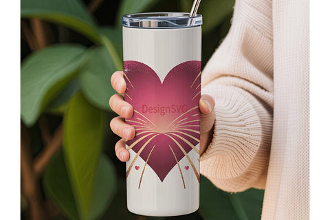 Sparkling Heart 20oz Tumbler Wrap Sublimation DesignSVG 