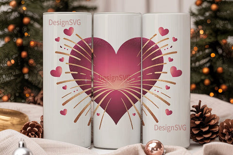 Sparkling Heart 20oz Tumbler Wrap Sublimation DesignSVG 
