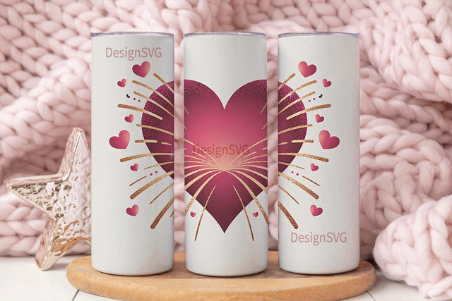 Sparkling Heart 20oz Tumbler Wrap Sublimation DesignSVG 