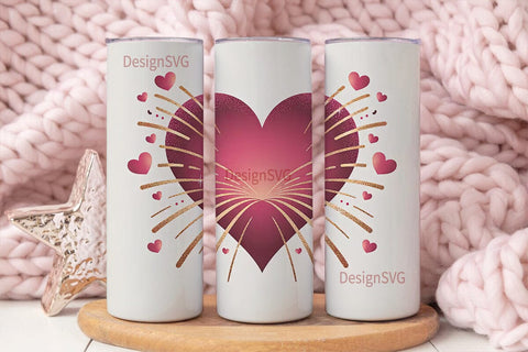 Sparkling Heart 20oz Tumbler Wrap Sublimation DesignSVG 