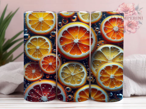 Sparkling Lemonade Lemon Slices 20oz Tumbler Wrap PNG, 3D Citrus Fruit Sublimation Tumbler Png, Straight & Tapered Tumbler Wrap, Instant Digital Download Sublimation Li Zamperini 