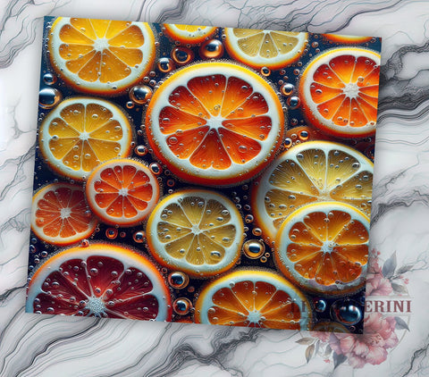 Sparkling Lemonade Lemon Slices 20oz Tumbler Wrap PNG, 3D Citrus Fruit Sublimation Tumbler Png, Straight & Tapered Tumbler Wrap, Instant Digital Download Sublimation Li Zamperini 