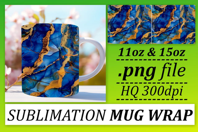Sparkling Marble Print Mug Wrap, Sublimation, 11oz 15oz Sublimation afrosvg 