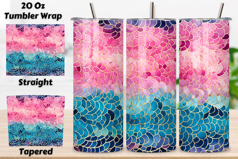 Sparkling Pink glitter Ombre Tumbler Wrap, teal sublimation Sublimation FloridPrintables 