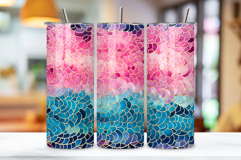 Sparkling Pink glitter Ombre Tumbler Wrap, teal sublimation Sublimation FloridPrintables 