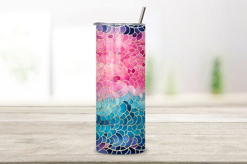 Sparkling Pink glitter Ombre Tumbler Wrap, teal sublimation Sublimation FloridPrintables 