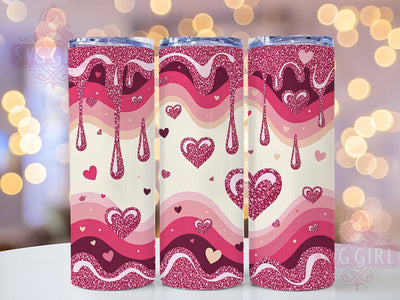 Sparkling Pink Hearts Tumbler, Sparkling Heart Wrap, Romantic Glitter Cup, 20oz Sublimation Wrap, Stylish Valentine Design Tumbler, Artistic Pink Glitter Cup, Glamorous Love Theme Wrap Sublimation SvggirlplusArt 