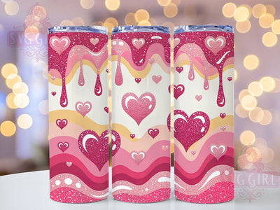 Sparkling Pink Hearts Tumbler, Sparkling Heart Wrap, Romantic Glitter Cup, 20oz Sublimation Wrap, Stylish Valentine Design Tumbler, Artistic Pink Glitter Cup, Glamorous Love Theme Wrap Sublimation SvggirlplusArt 