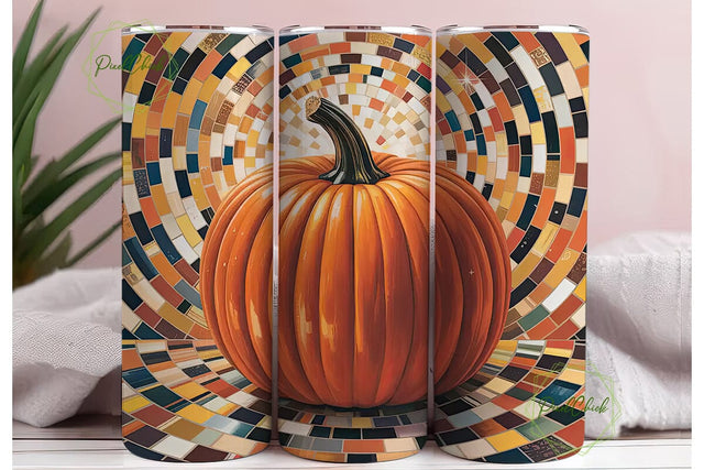 Sparkling Pumpkin 20oz Tumbler Wrap Sublimation PixelChick 