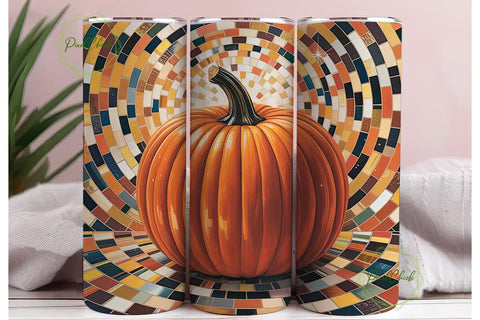 Sparkling Pumpkin 20oz Tumbler Wrap Sublimation PixelChick 