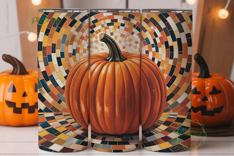 Sparkling Pumpkin 20oz Tumbler Wrap Sublimation PixelChick 