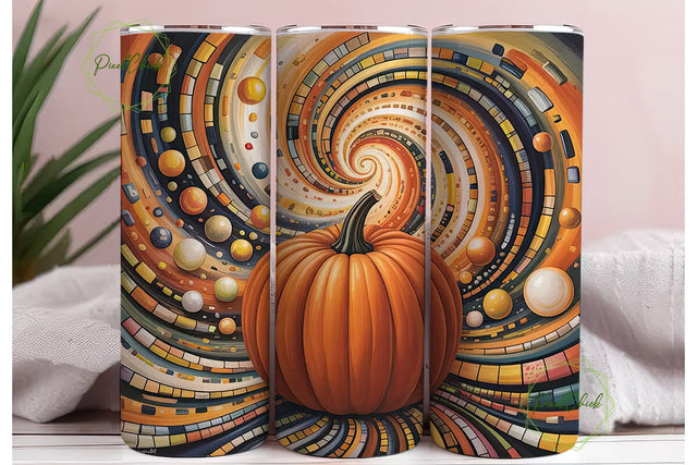 Sparkling Pumpkin 20oz Tumbler Wrap Sublimation PixelChick 