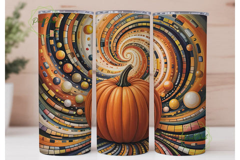 Sparkling Pumpkin 20oz Tumbler Wrap Sublimation PixelChick 