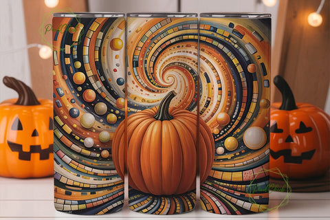 Sparkling Pumpkin 20oz Tumbler Wrap Sublimation PixelChick 