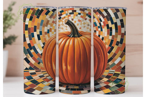 Sparkling Pumpkin 20oz Tumbler Wrap Sublimation PixelChick 