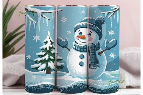 Sparkling Snowman Christmas 20oz Tumbler Sublimation PixelChick 
