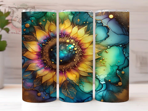 Sparkling Sunflowers 20 oz Skinny Tumbler Sublimation Design, Straight & Tapered Tumbler Png, Sunflower Tumbler Png, Digital Download PNG Sublimation Lara' s Designs 