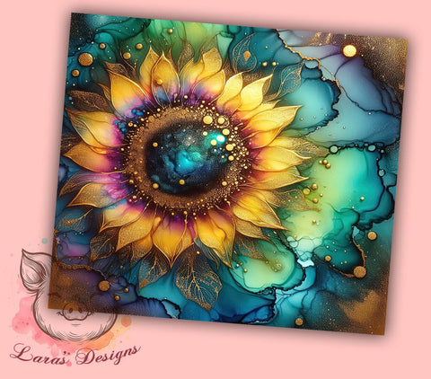 Sparkling Sunflowers 20 oz Skinny Tumbler Sublimation Design, Straight & Tapered Tumbler Png, Sunflower Tumbler Png, Digital Download PNG Sublimation Lara' s Designs 