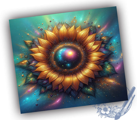 Sparkling Sunflowers 20oz Skinny Tumbler PNG, Sunflower Tumbler Sublimation Wrap, Straight & Tapered Tumbler Wrap, Instant Digital Download Sublimation ToriDesigns 