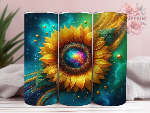 Sparkling Sunflowers 20oz Tumbler Wrap PNG, Sunflower Tumbler PNG Sublimation Design, Straight & Tapered Tumbler Wrap, Instant Digital Download Sublimation Li Zamperini 