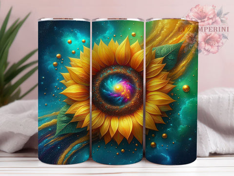 Sparkling Sunflowers 20oz Tumbler Wrap PNG, Sunflower Tumbler PNG Sublimation Design, Straight & Tapered Tumbler Wrap, Instant Digital Download Sublimation Li Zamperini 