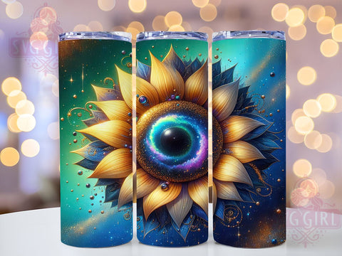 Sparkling Sunflowers 20oz Tumbler Wrap Sublimation Design, Straight Tapered Tumbler Wrap, Sunflower Tumbler Png, Instant Digital Download Sublimation SvggirlplusArt 
