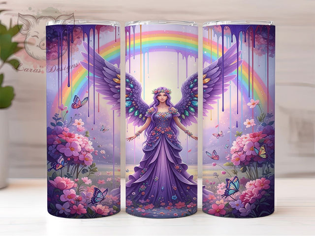 Sparkly Angel Purple Glitter Spiritual Tumbler Wrap, Purple Glitter PNG, 20oz Sublimation Design, Glitter Angel Art, Spiritual Tumbler Wrap, Heavenly Cup Design, Sparkly Angel PNG Sublimation Lara' s Designs 