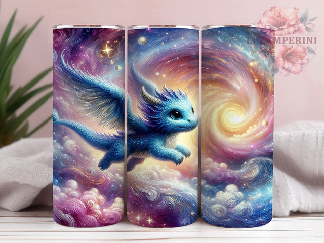 Sparkly Blue Magical Dragon Tumbler, Magical Dragon Wrap Design, Fantasy Sublimation PNG, Mystical Creature Aesthetic, 20oz Tumbler Sublimation, Glitter Dragon Art, Enchanted Fantasy Design Sublimation Li Zamperini 