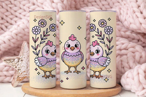 Sparkly Chicks Easter Tumbler Wrap Sublimation DesignSVG 