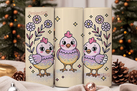 Sparkly Chicks Easter Tumbler Wrap Sublimation DesignSVG 