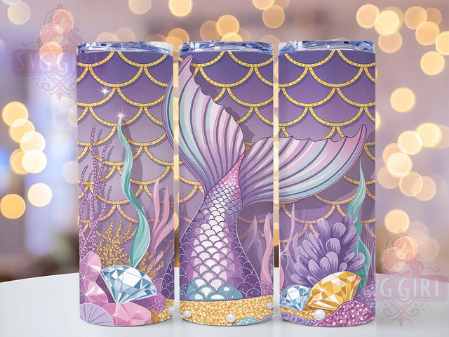 Sparkly Glitter Mermaid Tumbler, Sparkly Mermaid Sublimation Design, Ocean Fantasy Art, 20oz Mermaid Tumbler, Whimsical Mermaid Mug, Stylish Glitter Cup, Magical Mermaid Wrap Sublimation SvggirlplusArt 