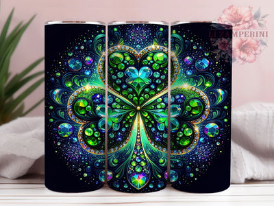 Sparkly Glitter Shamrock Tumbler, Glittery Clover Tumbler, Stylish 20oz Wrap, Sublimation Design, Trendy Gift Idea, Irish Lucky Wrap, St. Patrick’s Glitter Tumbler Sublimation Li Zamperini 