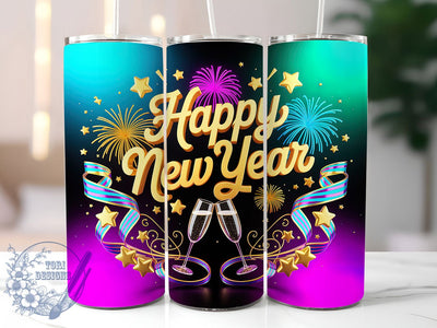 Sparkly Happy New Year 2026 Tumbler, Celebration Wrap, Festive Party Cup, Holiday Sublimation Design, Glitter New Year Tumbler, Sparkly 2026 Wrap, Adorable Celebration Cup Sublimation ToriDesigns 