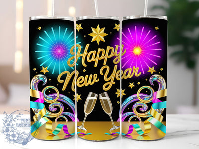 Sparkly Happy New Year 2026 Tumbler, Celebration Wrap, Festive Party Cup, Holiday Sublimation Design, Glitter New Year Tumbler, Sparkly 2026 Wrap, Adorable Celebration Cup Sublimation ToriDesigns 