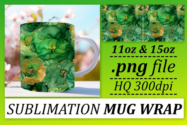 Sparkly Marble Design Mug Wrap, Sublimation, 11oz 15oz Sublimation afrosvg 