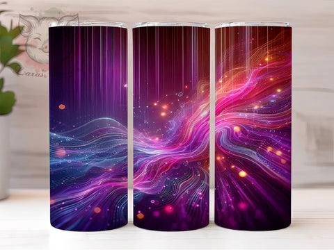 Sparkly Neon Purple, Milky Way Tumbler, Purple Striped Design, Brown Striped Tumbler, 20oz Sublimation, Glitter Tumbler, Custom Tumbler Sublimation Lara' s Designs 