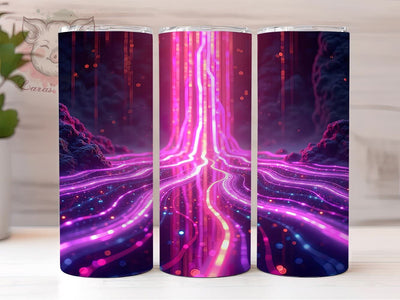 Sparkly Neon Purple, Milky Way Tumbler, Purple Striped Design, Brown Striped Tumbler, 20oz Sublimation, Glitter Tumbler, Custom Tumbler Sublimation Lara' s Designs 