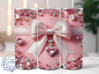 Sparkly Pink Diamond Heart Tumbler, Sparkly Heart Wrap, 20oz Tumbler Sublimation, Glam Diamond Design, Glitter Heart Tumbler, Elegant Pink Wrap, Shiny Love Sublimation Sublimation ToriDesigns 