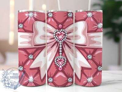 Sparkly Pink Diamond Heart Tumbler, Sparkly Heart Wrap, 20oz Tumbler Sublimation, Glam Diamond Design, Glitter Heart Tumbler, Elegant Pink Wrap, Shiny Love Sublimation Sublimation ToriDesigns 