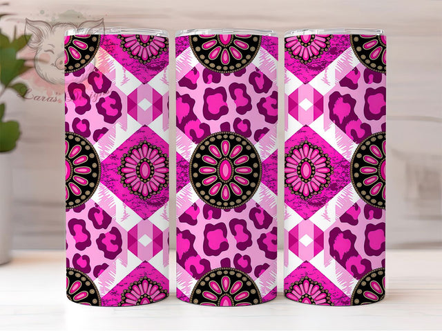 Sparkly Pink Gemstone Tumbler, Valentine Gem Pattern, Sparkly Heart Design, 20Oz Sublimation Wrap, Romantic Gem Art, Shiny Crystal Texture, Tumbler Sublimation Sublimation Lara' s Designs 