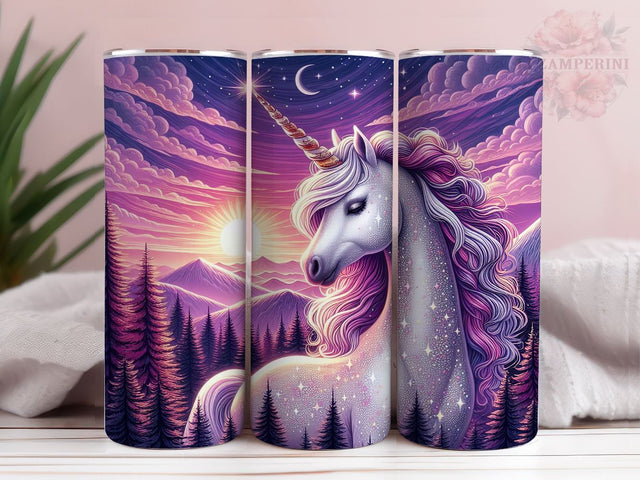Sparkly Pretty Unicorn Tumbler Wrap, 20 oz Skinny Tumbler, Instant Digital Download PNG, Straight & Tapered Tumbler Wrap PNG Sublimation Li Zamperini 