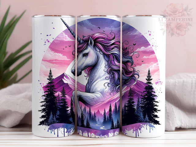 Sparkly Pretty Unicorn Tumbler Wrap, 20 oz Skinny Tumbler, Instant Digital Download PNG, Straight & Tapered Tumbler Wrap PNG Sublimation Li Zamperini 