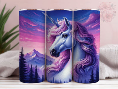 Sparkly Pretty Unicorn Tumbler Wrap, 20 oz Skinny Tumbler, Instant Digital Download PNG, Straight & Tapered Tumbler Wrap PNG Sublimation Li Zamperini 