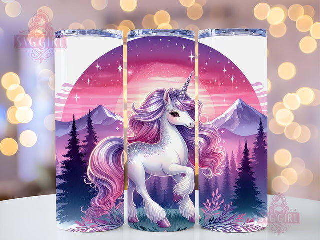 Sparkly Pretty Unicorn Tumbler Wrap, Unicorn 20 oz Skinny Tumbler Sublimation Design, Instant Download Sublimation SvggirlplusArt 