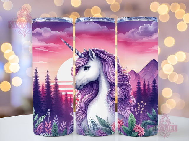 Sparkly Pretty Unicorn Tumbler Wrap, Unicorn 20 oz Skinny Tumbler Sublimation Design, Instant Download Sublimation SvggirlplusArt 