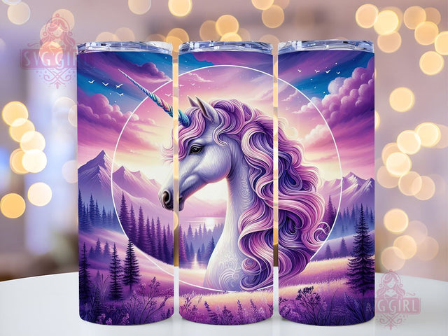 Sparkly Pretty Unicorn Tumbler Wrap, Unicorn 20 oz Skinny Tumbler Sublimation Design, Instant Download Sublimation SvggirlplusArt 