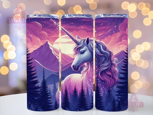 Sparkly Pretty Unicorn Tumbler Wrap, Unicorn 20 oz Skinny Tumbler Sublimation Design, Instant Download Sublimation SvggirlplusArt 